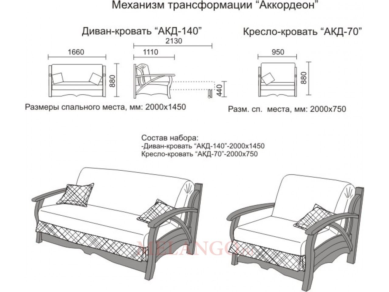 диван аккордеон схема раскладки